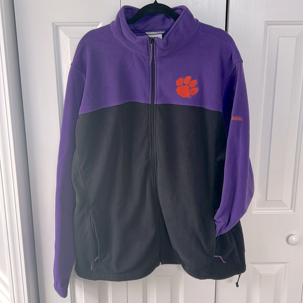 Columbia Clemson Tigers CLG Flanker III Fleece Purple Black Jacket Men's XXL